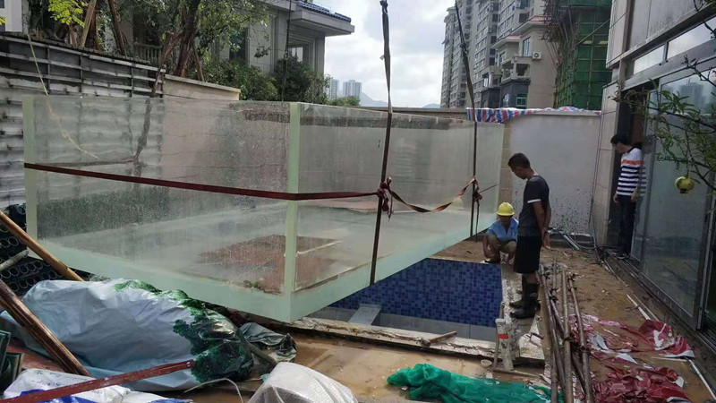 别墅亚克力泳池吊装安装-上海浦昕水族工程有限公司